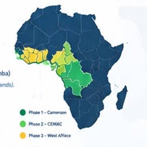 Map illustration of African market expansion